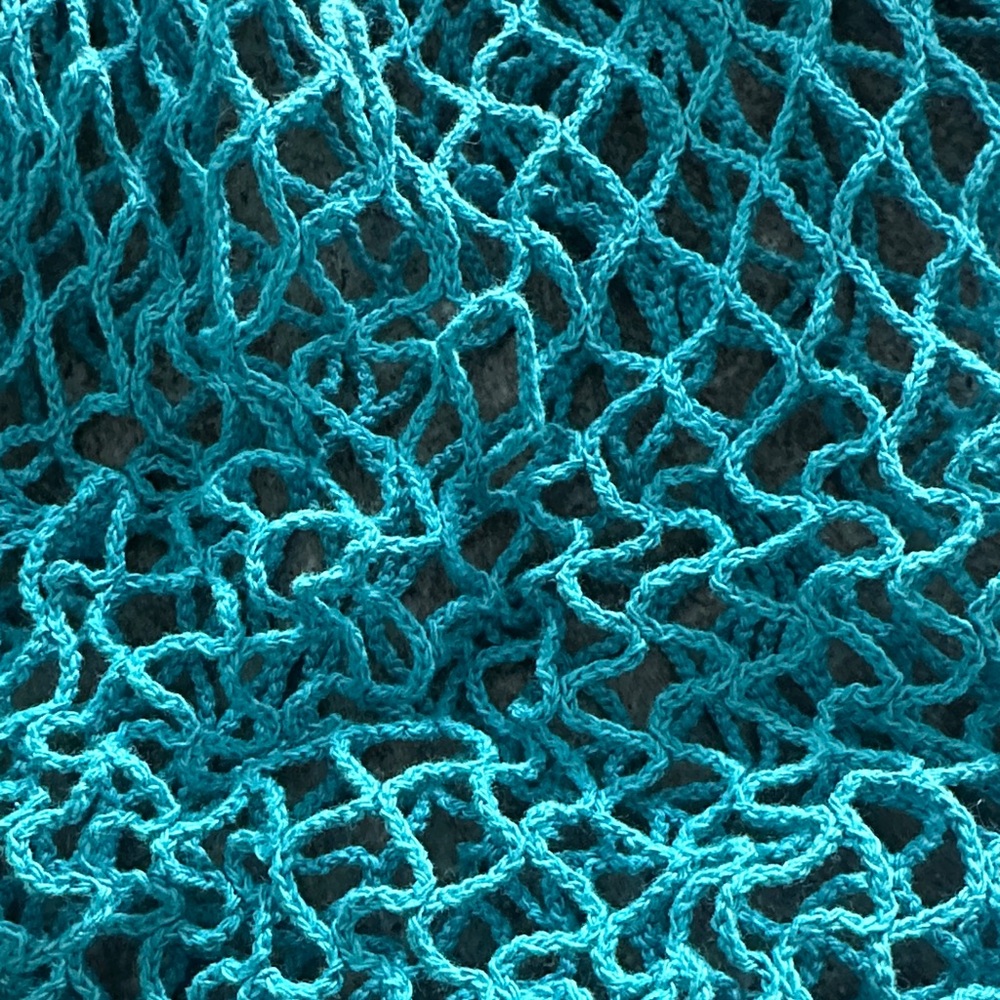 Chic Teal Mesh Eco Bags Tote Bag - Picture 4 of 5